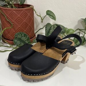 MIA Swedish Black Women's Clogs Made in Sweden Size 9